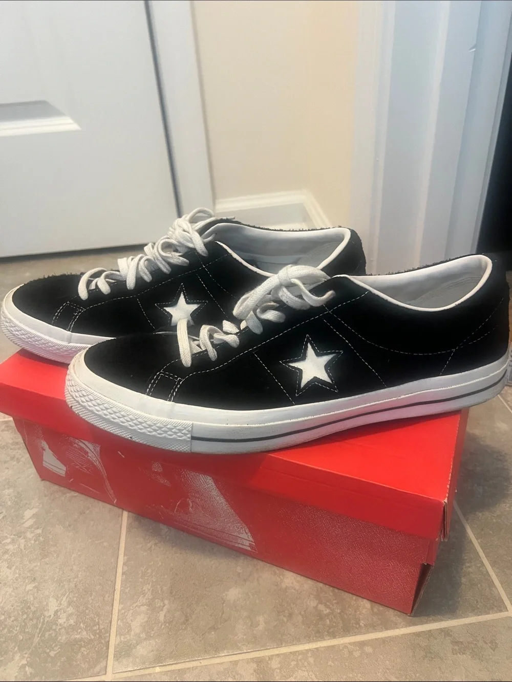 Converse Black and White One Star Low Top Sneakers
